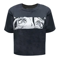 Charcoal crop top manga t-shirt for women