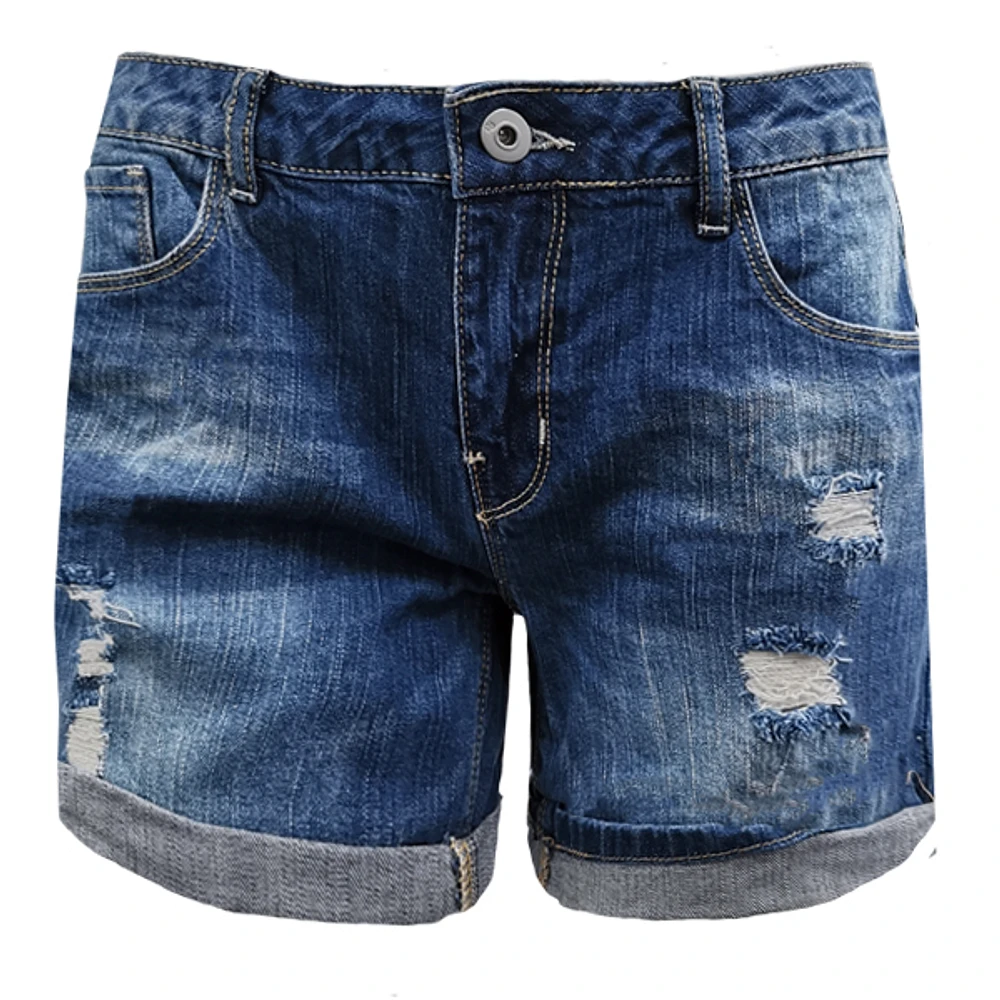 Denim boyfriend fit short for women