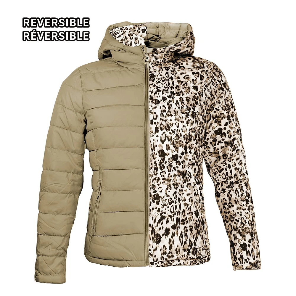 Reversible puffer light jacket for women