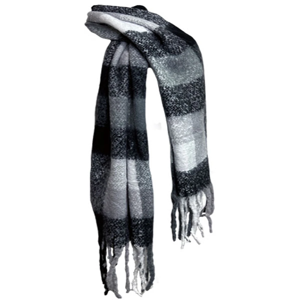 Grey plaid  scarf for woman