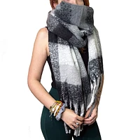 Grey plaid  scarf for woman