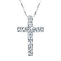 1/2ctw Diamond Cross White Gold Pendant Necklace