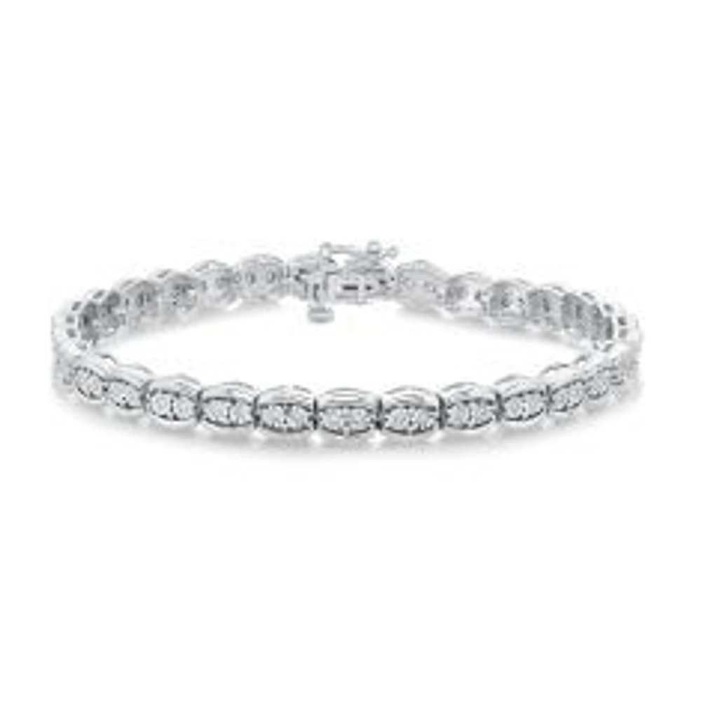 1/4ctw Diamond Sterling Silver Link Bracelet