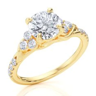 1 5/8ctw Round Diamond Yellow Gold Engagement Ring - Glow Collection