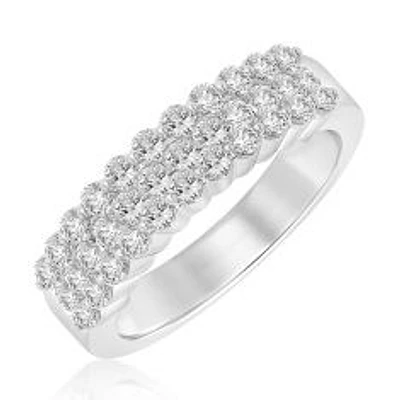 1ctw Diamond Triple-Row White Gold Anniversary Band - Embrace Collection