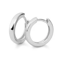 Breuning 14mm Sterling Silver Huggie Hoop Earrings