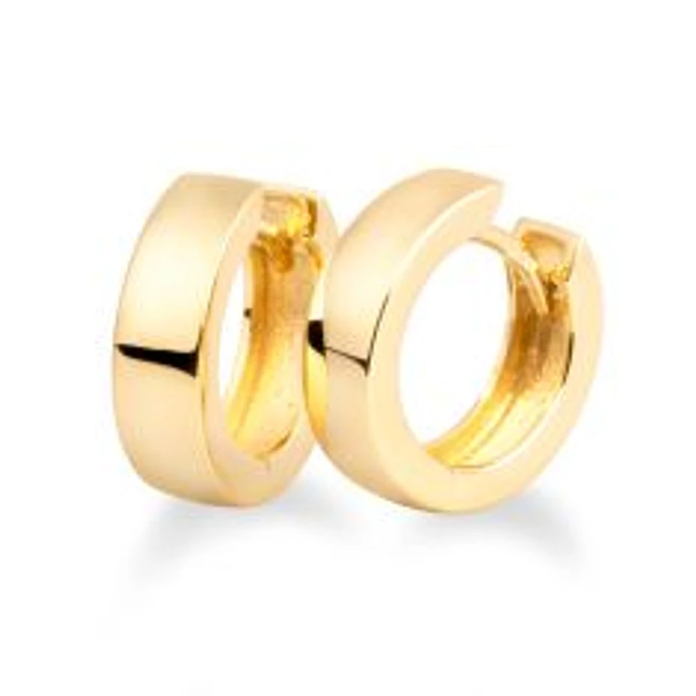 Breuning 15mm Yellow Gold Huggie Hoop Earrings