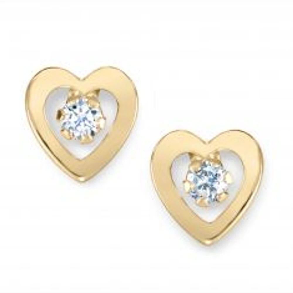 Child's Open Heart Stud Earrings