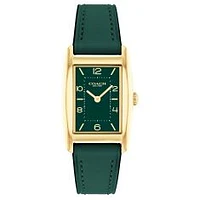 COACH Reese Green Dial Green Leather Strap Watch 24mmx35mm - 14504354