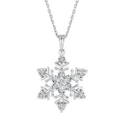 Diamond Accent Snowflake Pendant Necklace