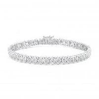 1/4ctw Diamond Marquise Link Sterling Silver Bracelet