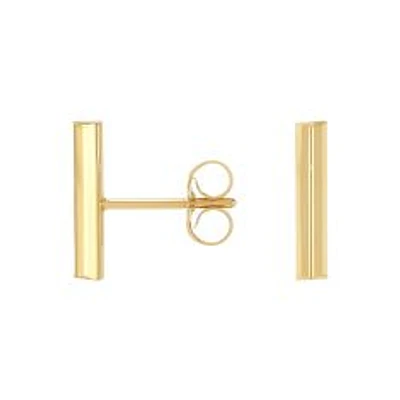 Yellow Gold Bar Stud Earrings