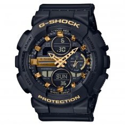 Ladies' Casio G-Shock Analog-Digital Black Resin Watch GMAS140M-1A