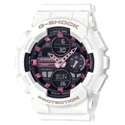 Ladies' Casio G-Shock Analog-Digital White Resin Watch GMAS140M-7A