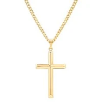 Men’s Cross Necklace and Gold-Plated Chain