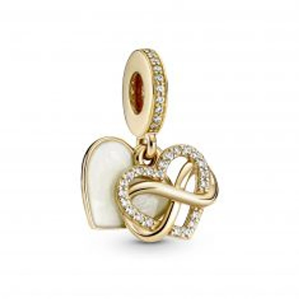 Pandora Gold Sparkling Infinity Heart Dangle Charm