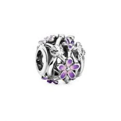 Pandora Openwork Purple Daisy Charm