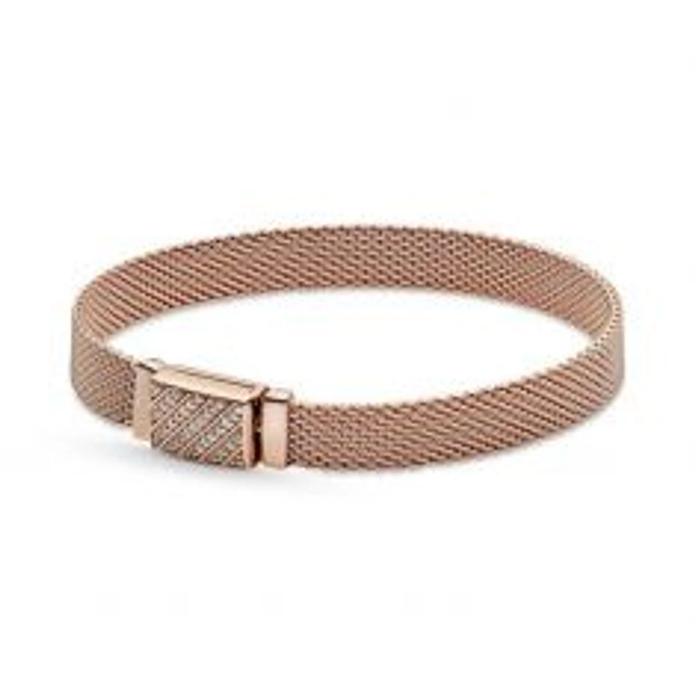 Pandora Reflexions Long Clasp Pavé Bracelet, Rose Gold-Plated