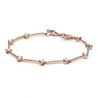 Pandora Sparkling Pavé Bars Bracelet, Rose Gold-Plated