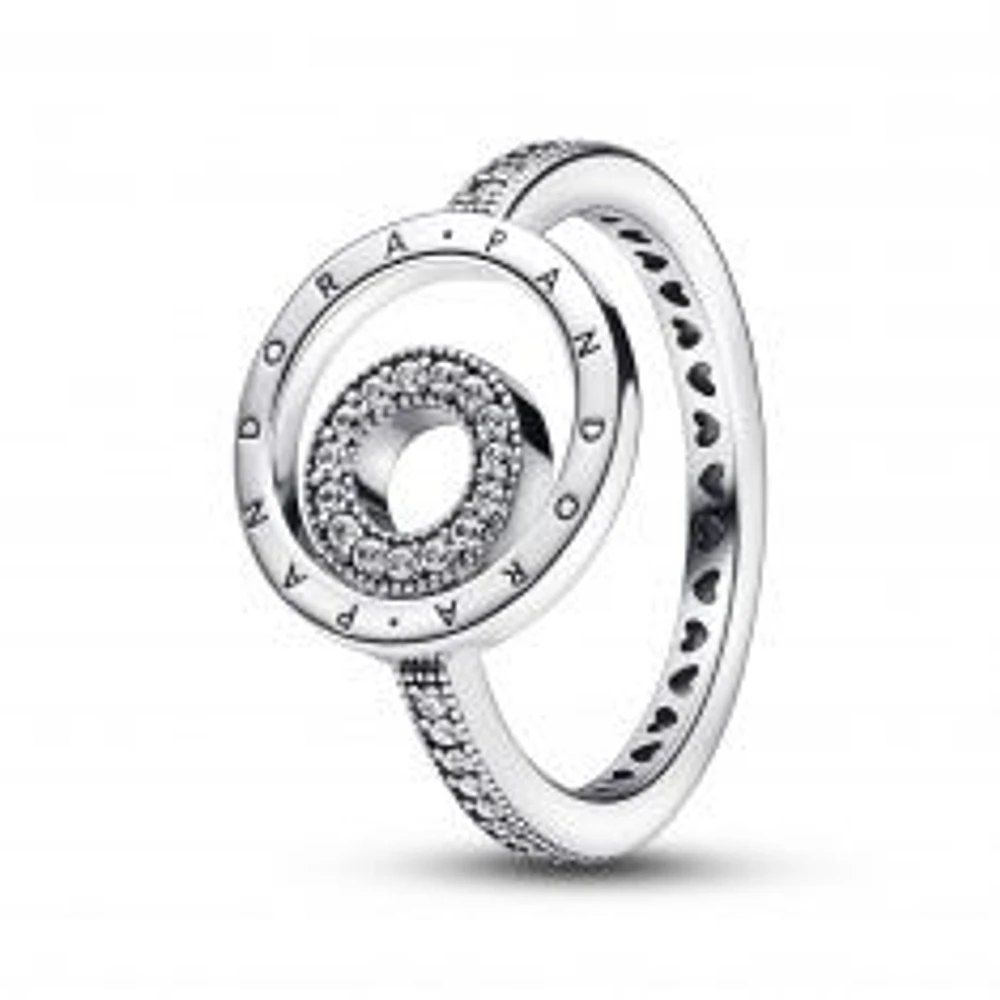 Pandora Signature Logo Circles Pavé Ring