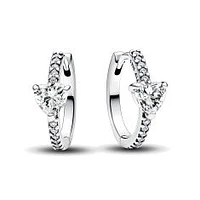 Pandora Sparkling Heart Hoop Earrings