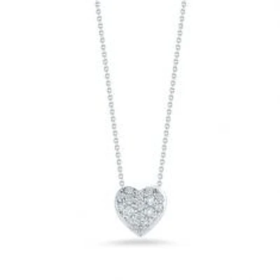 Roberto Coin Diamond Puffed Heart Necklace 1/6ctw