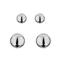 Sterling Silver Ball Stud Earring Set