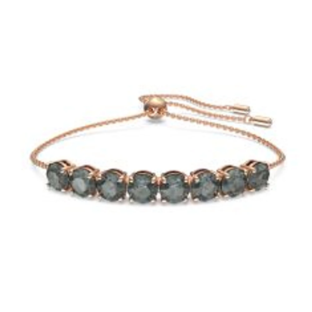 Swarovski Crystal Exalta Rose Gold-Tone Black Bolo Bracelet