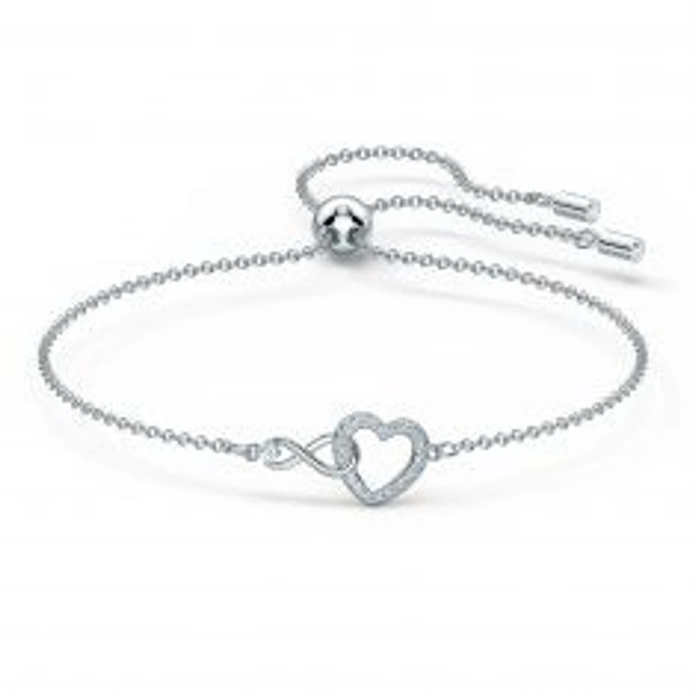 Swarovski Crystal Infinity Heart Bolo Bracelet