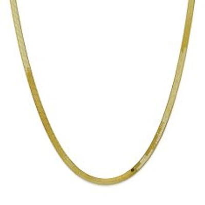 Yellow Gold Herringbone Chain Necklace | 4mm