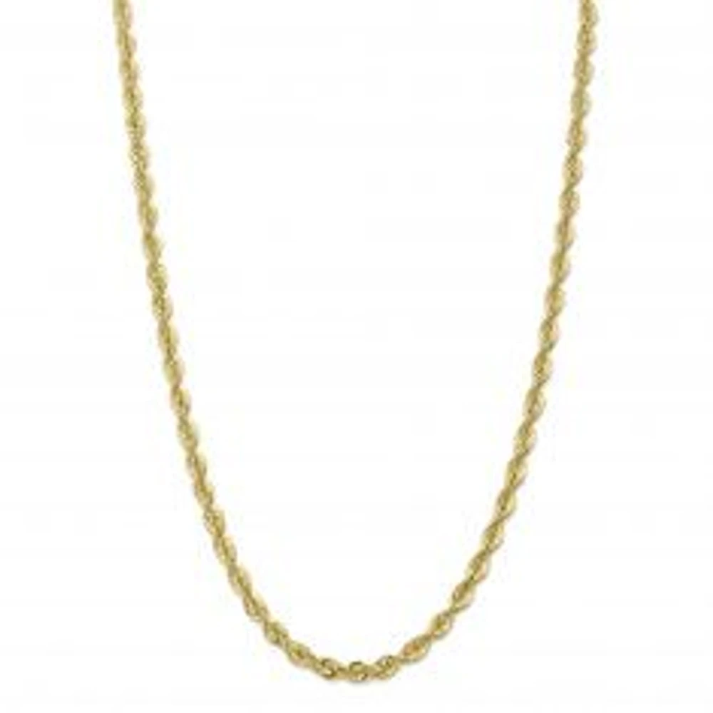 Yellow Gold Rope Chain Necklace 6mm, 22 Inches