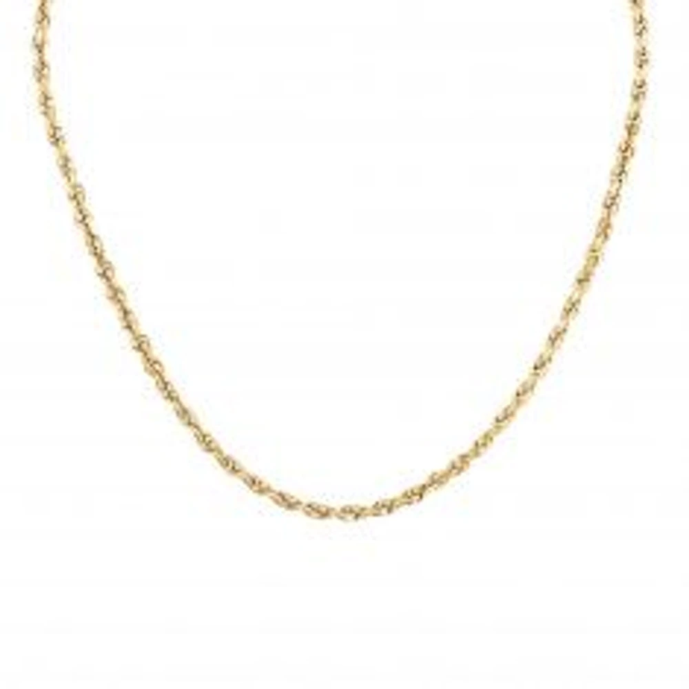 Yellow Gold Diamond-Cut Rope Chain Necklace | 4mm | 18 Inches