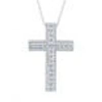 1ctw Diamond Cross White Gold Pendant Necklace