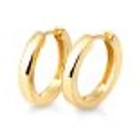 Breuning 15.5mm Yellow Gold Huggie Hoop Earrings