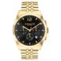 COACH Greyson Chronograph Black Dial Gold-Tone Bracelet Watch 43mm - 14602657