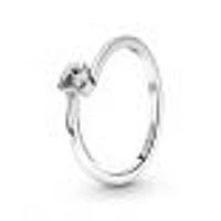 Pandora Clear Tilted Heart Solitaire Ring