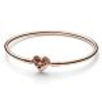 Pandora Moments Heart & Butterfly Bangle Bracelet | Rose Gold-Plated