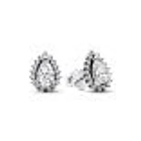 Pandora Sparkling Pear Halo Stud Earrings