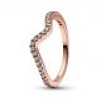 Pandora Sparkling Wave Ring | Rose Gold-Plated