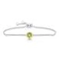 Peridot and Created White Sapphire Bolo Bracelet