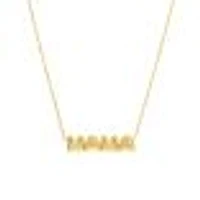 Puff "MAMA" Solid Yellow Gold Bar Necklace