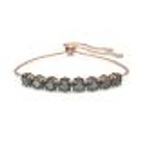 Swarovski Crystal Exalta Rose Gold-Tone Black Bolo Bracelet