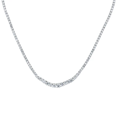 10ctw Lab Grown Diamond White Gold Tennis Necklace