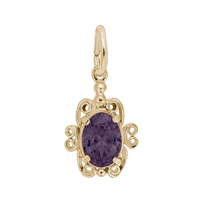 10k Yellow Gold June Birthstone Flat Charm