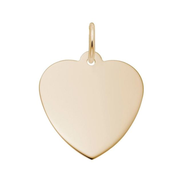 10k Yellow Gold Small Classic Series Plain Heart Flat Charm