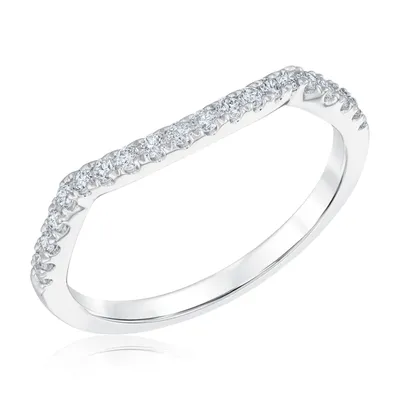1/4ctw Round Diamond White Gold Contour Wedding Band | Embrace Collection
