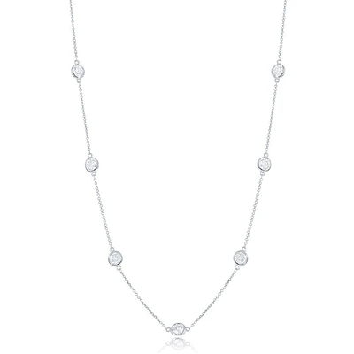 1ctw Diamond Station White Gold Necklace