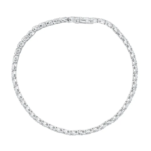 Bristol 18k Yellow Gold Vermeil Link Necklace in White Sapphire