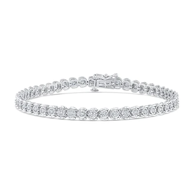 1ctw Diamond White Gold Tennis Bracelet