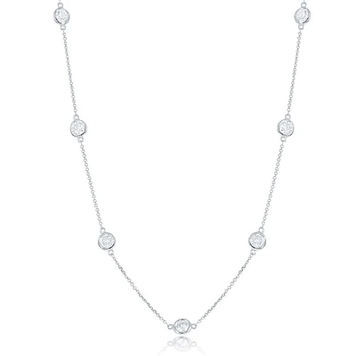 2ctw Diamond Station White Gold Necklace